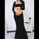 thumbnail image 5 of Vestido de Maternidad para Sesión de Fotos, Larga, Sexy, con Escote y Espalda Descubierta, Maxivestido de Maternidad, Trajes de Fotografía Negro XL, 5 of 8