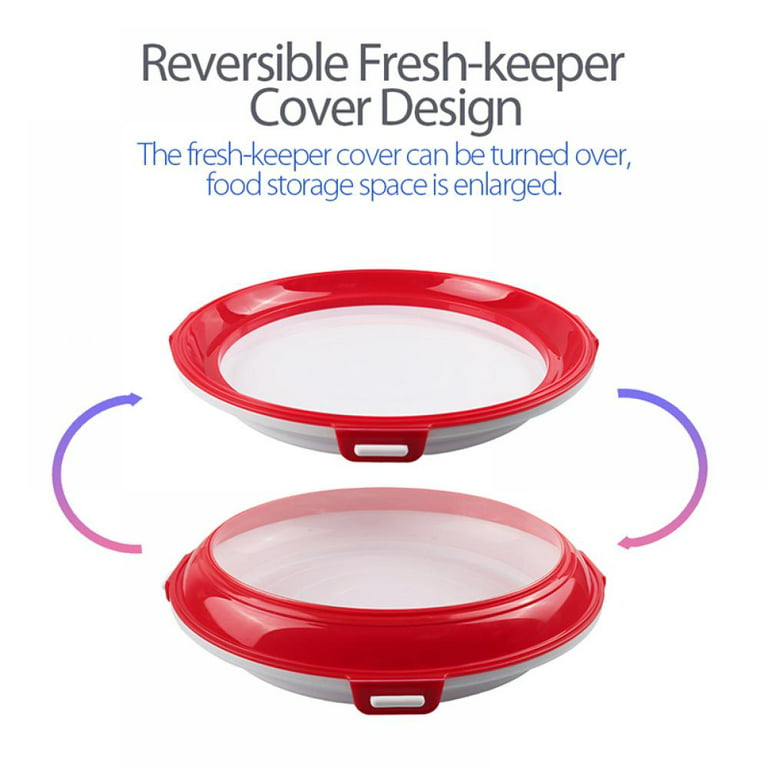 2pcs Airtight Food Storage Container, Reusable Food Preservation Trays with  Lid Houshold Food Preservation Vacuum Seal Tray Reusable Stackable Plastic  Food Storage Container For Refrigerator,Red 
