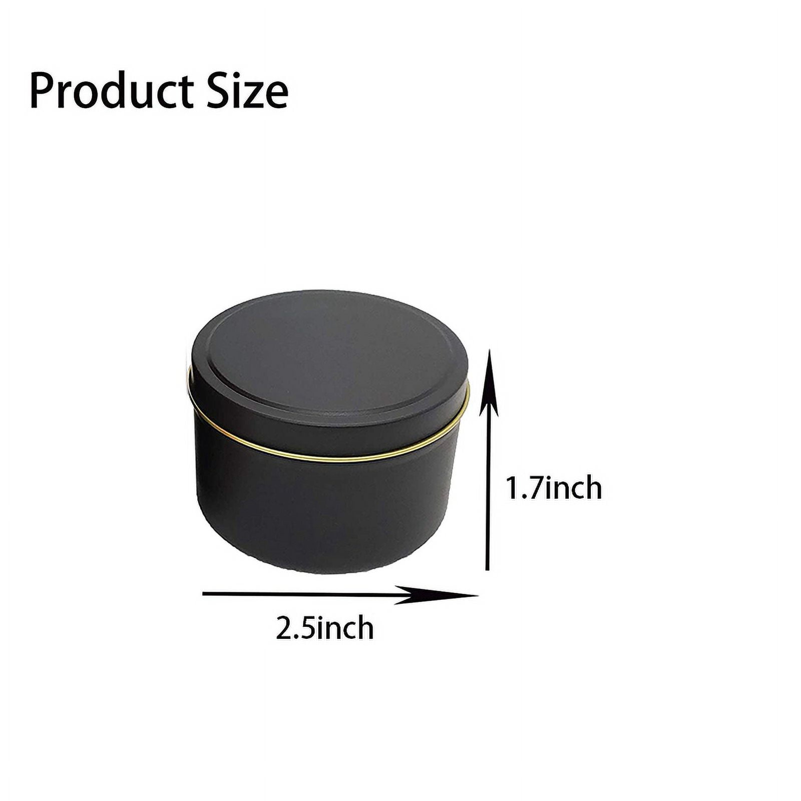 Candle Tins, 24 Piece, 4 Oz Metal Containers for Making Candles, Arts & Crafts, Dry Storage,Black