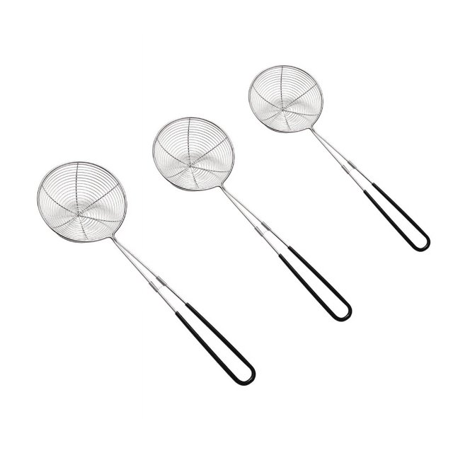 Cuchara con fugas de perlas de acero inoxidable, olla con fugas de alambre de acero inoxidable, tienda de té de la leche con fugas, utensilios de cocina, 3 uds.