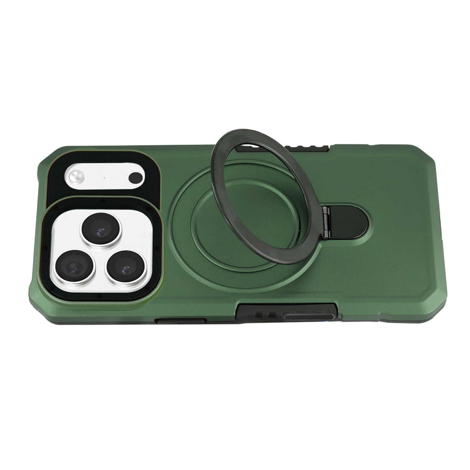 Shockproof Armor Case with Ring Holder for iPhone 17 Pro Max - Green