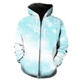 thumbnail image 1 of Sudadera con capucha y cremallera para hombre, diseño de copos de nieve de invierno, estilo hip hop, unisex, de gran tamaño, divertida, con estampado 3D, informal, con capucha, chaquetas y tops, 1 of 6