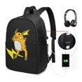 thumbnail image 1 of Mochila de viaje Pokémon para portátil, resistente al agua y antirrobo, con puerto de carga USB, de 17 pulgadas, ideal para negocios, trabajo, universidad, etc., ideal como mochila informal., 1 of 5