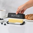 thumbnail image 4 of Ustris NEW Butter Dish With Cover And Knife,Food Grade Plastic Butter Holder With Lid For Countertop,Black Dishwasher Safe Butter Storage Container, 4 of 7