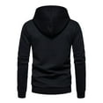 thumbnail image 3 of SWSMCLT Men's Waffle Knit Hoodie Hooded Sweatshirt Basic Solid Long Sleeve Slim Fit Hoodies Comfy Casual Drawstring Spring Spring Fall Top Black 40, 3 of 4