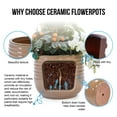 thumbnail image 2 of S-HOME Set of 3 Antique Bronze Ceramic Planters, 14" 11" 8" Modern Flower Pots for Indoor/Outdoor, 2 of 11