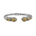 thumbnail image 2 of DEVATA Sterling Silver 925 and 18K Gold with Citrine Bali Filigree Cuff Bracelet DHK3226CT (Size L), 2 of 5