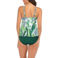 thumbnail image 2 of Tankini Traje De Baño Mujer Moda Elegante Cruz Hueco Tops Traje De Baño De 2 Piezas para Fiesta En La Playa Hojas Verdes M, 2 of 4
