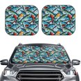 thumbnail image 2 of Sikiie Colorful Fishing Baits Print Foldable Car Windshield Sun Visor, Car Window Sunshade Suitable for Sedan, SUV and Truck Car Accessories-Small, 2 of 6