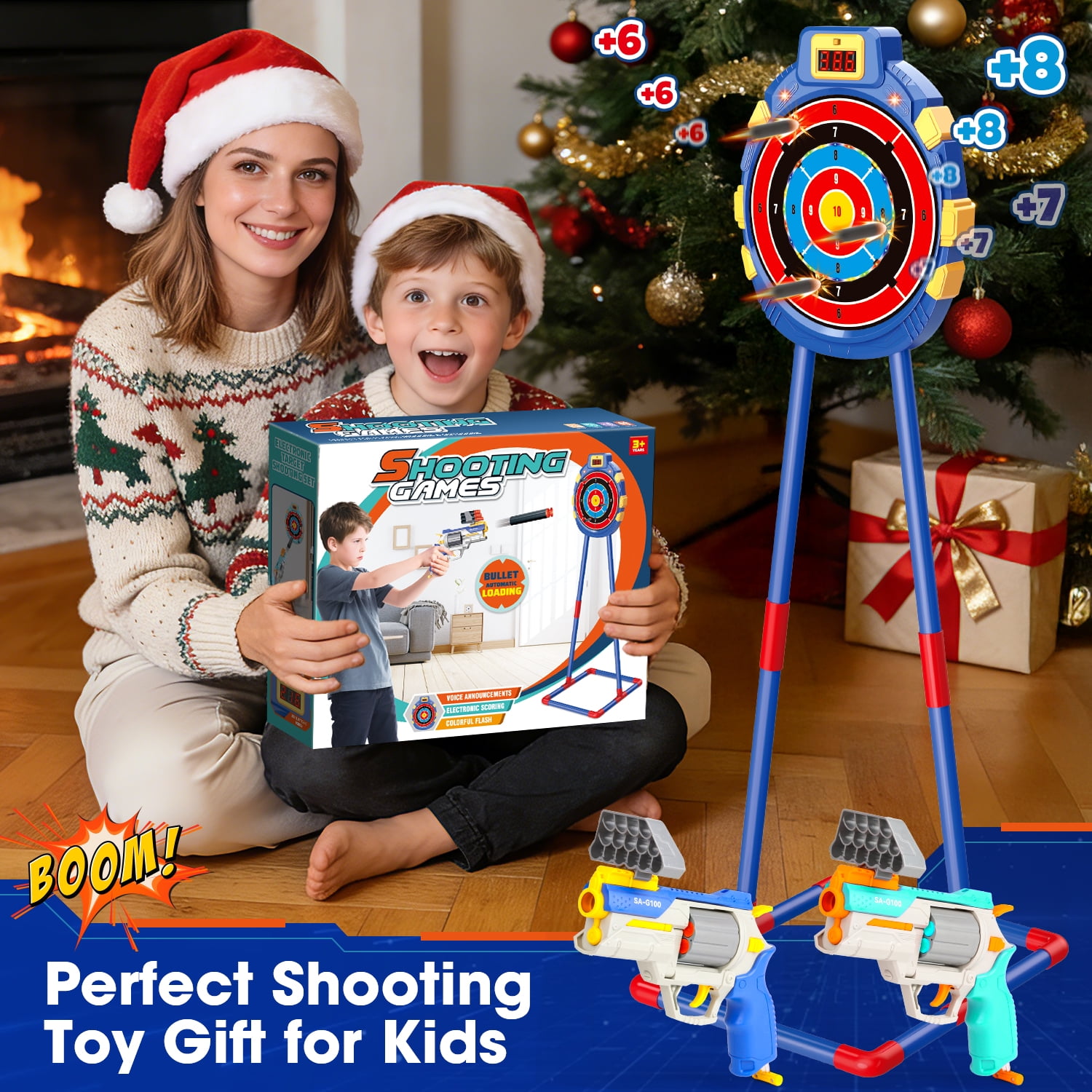 Huge Wave Shooting Game Set for Boys Aged 4-8, Shooting Target Toys, Standing & Hanging, Indoor and Outdoor Shooting Toys for Kids, Christmas Birthday Gift, 2 Pack