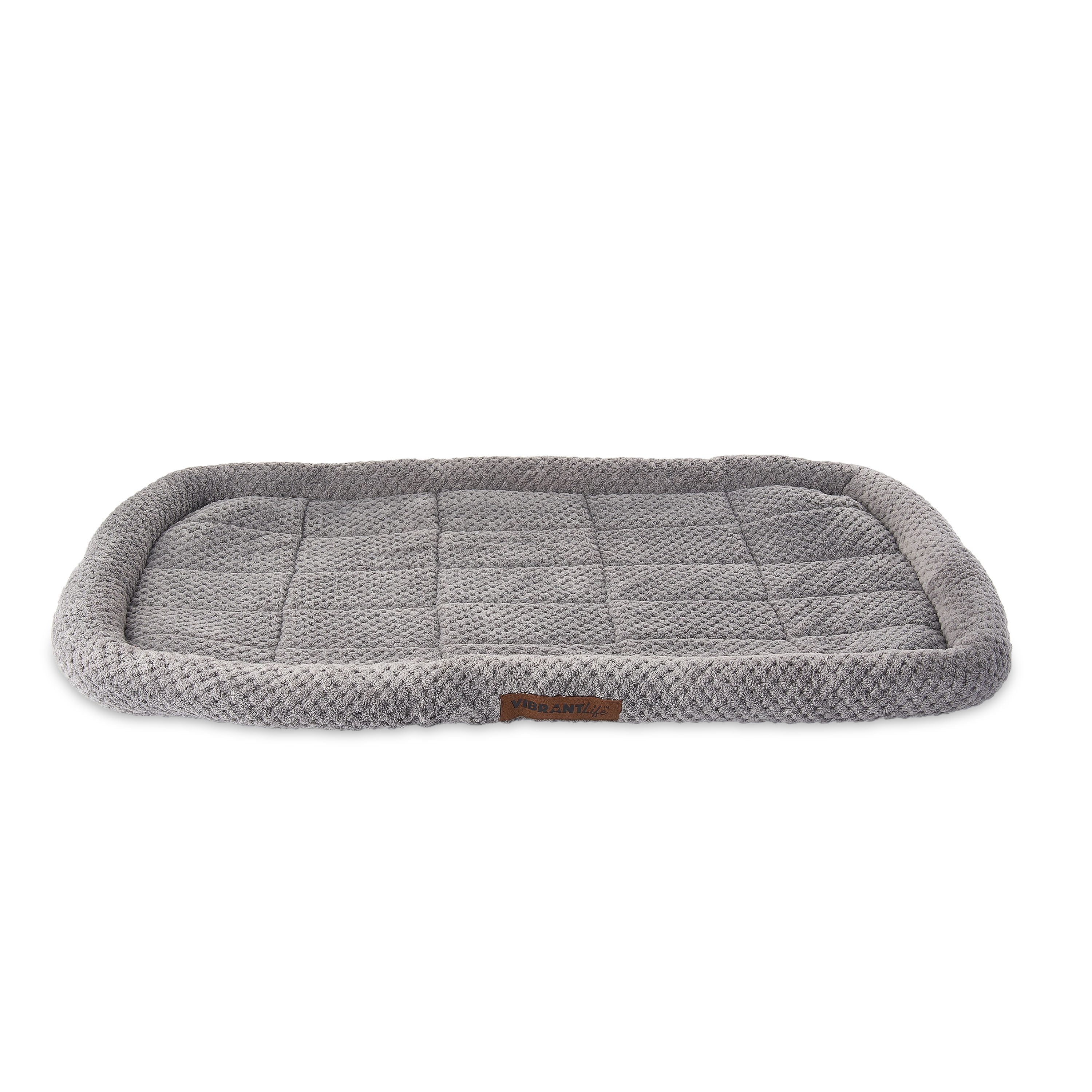 Vibrant Life Large Cozy Luxe Crate Mat Pet Bed, Gray
