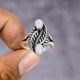 thumbnail image 2 of Natural Rainbow Moonstone Gemstone 925 Sterling Silver Gift Ring Size 8, 2 of 4