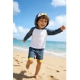 thumbnail image 3 of Happy Town Toddler Baby Boys Long Sleeve Swimsuit UPF 50+ Sun Protection Beach Swimwear Set for Kids, 3 of 8