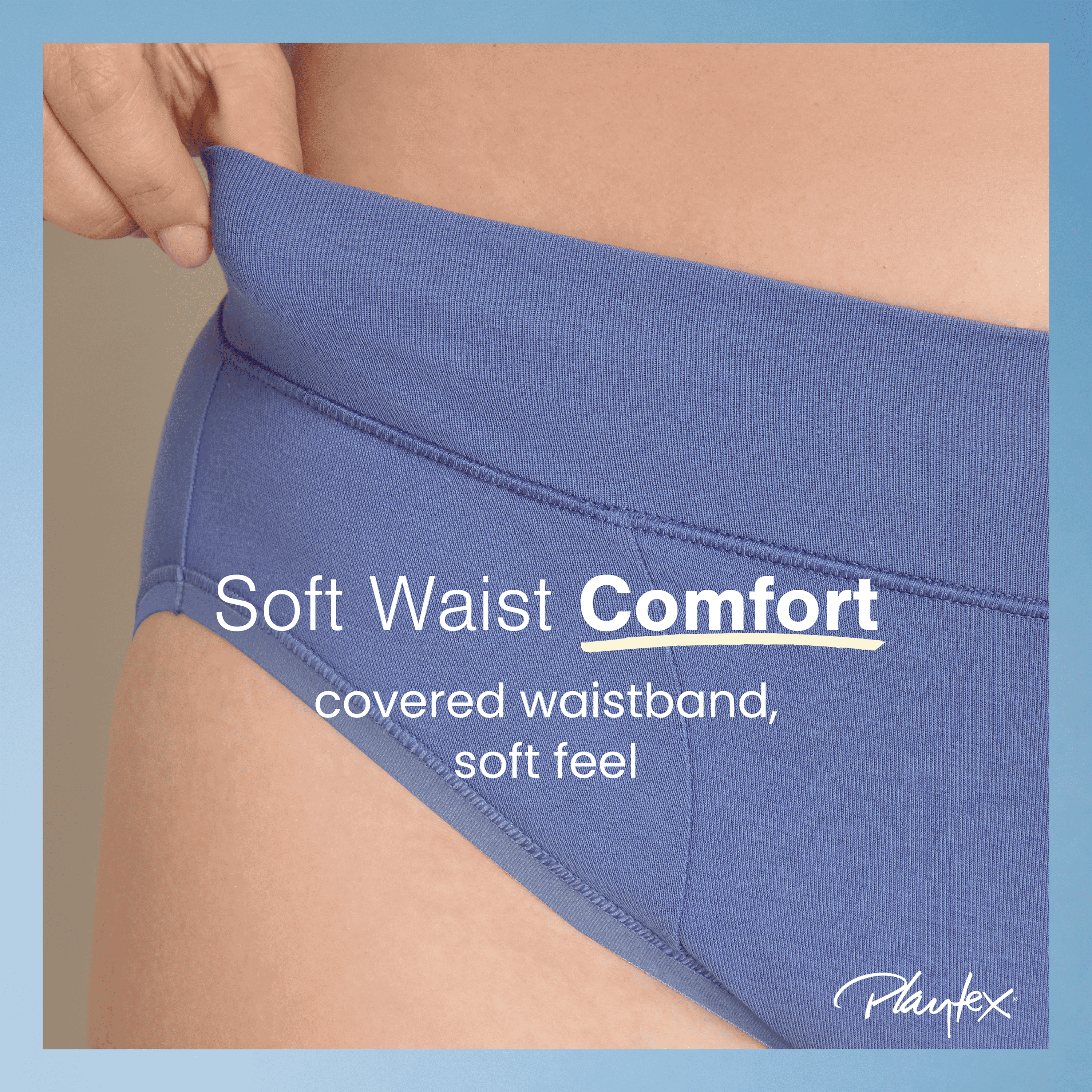 Playtex Women's Cotton Stretch Light Smoothing Underwear High-Leg Brief, 3-Pack