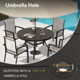 thumbnail image 4 of VRSHWO Outdoor Round Dining Table for 4-6 Persons, All-Weather Metal with Adjustable Umbrella Hole, Ideal for Deck, Lawn & Backyard Spaces, 4 of 9