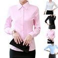 thumbnail image 6 of Women Shirt White Blouses Casual Long Sleeve Ladies Profession Slim Fit Tops, 6 of 7