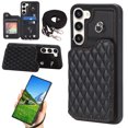thumbnail image 1 of Case for Samsung Galaxy S23, Detachable Crossbody Strap Wallet Case with Card Slots, Stand Ring Flip PU Leather Protective Cover Lanyard for Women for Samsung Galaxy S23, Black, 1 of 12