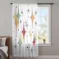 thumbnail image 3 of Multicolor Diamond Semi Sheer Curtains Drapes for Living Room, Bedroom, French Doors Window 72 Inches Long, Modern Geometric Middle Century Rod Pocket Chiffon Curtain Drapery Voile Draperies Panel, 3 of 8