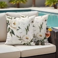thumbnail image 4 of Vintage Floral Spring Outdoor Waterproof Pillow Covers, Farmhouse Botanical White Flowers Decorative Square Throw Pillowcase Sofa Cushion Sham for Patio/Couch/Chair, 18"x18" 2 Pack, 4 of 8
