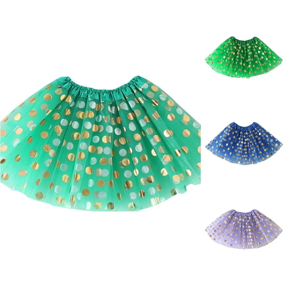 QTSHPN Ballet Skirt Childrens Half Body Dance Dress Golden Polka Puffy Girls Fashion Long Skirts for Girl GN2 One Size