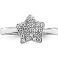 thumbnail image 4 of Sterling Silver Rhodium-Plated Cz Star Ring (Size 7) Made In Thailand qr6966-7, 4 of 5