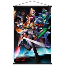 Five Nights at Freddy's: Security Breach - Group Wall Poster with Wooden Magnetic Frame, 22.375" x 34"