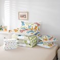 thumbnail image 6 of Erosebridal Cute Rabbit Print 7pcs Bedding Comforter Set,Colorful Stars Print Queen Bedding Sets For Kids,Reversible, 6 of 7
