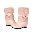 thumbnail image 6 of Women's Boot Furry Fluffy Short Snow Boot Mid-Calf Boots Warm Comfortable Outdoor Flat Shoes,Color:Pink,Size:8, 6 of 8