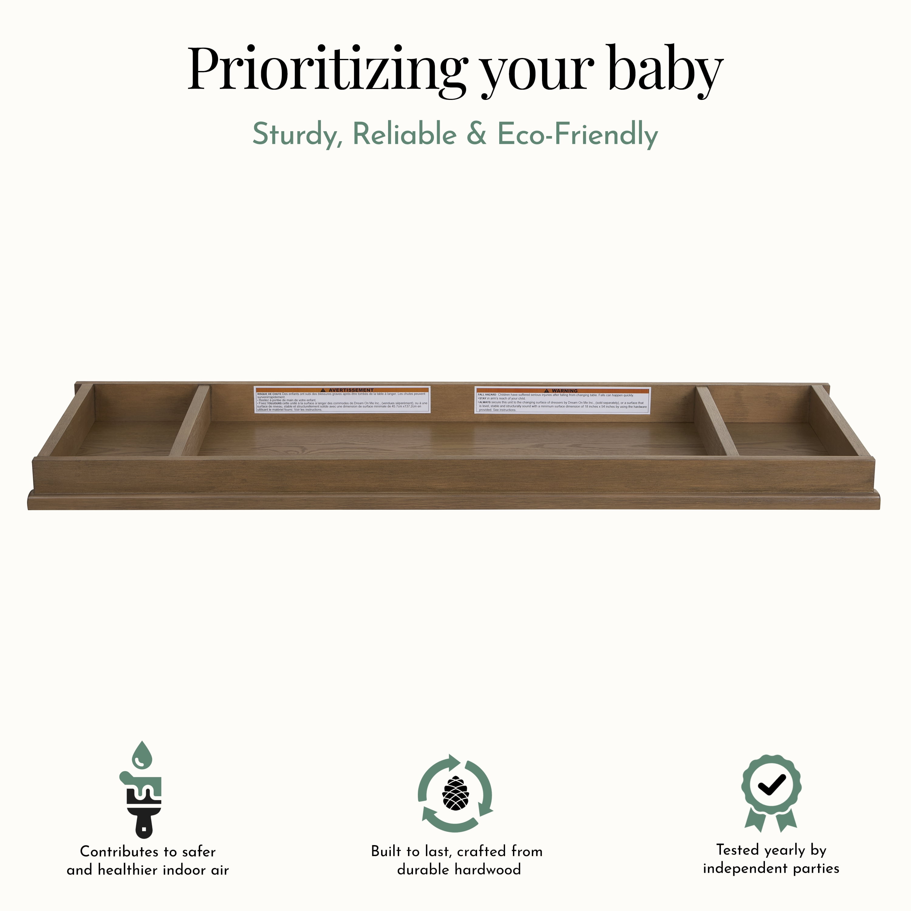 Evolur Oakley Change Tray, Hickory
