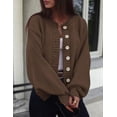 thumbnail image 3 of Suéter PRETTYGARDEN 2025 Tejido Grueso con Botones Marrón Talla L, 3 of 5