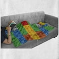 thumbnail image 6 of Cartoon Soft Flannel Fleece Blanket, Colorful Building Blocks Print Childish Funny Vivid Educational Playtime Themed, Cozy Plush for Indoor and Outdoor Use, 50" x 70", Green and Blue, by Ambesonne, 6 of 6