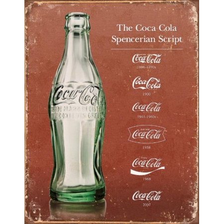 Antique Advertising Tin Coca-cola Script Heritage Tin Sign 13 x 16in, High quality Coca-Cola advertising tin signs from the leader in vintage signs reproductions By Tin Signs ()