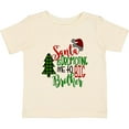 thumbnail image 3 of Inktastic Santa is Promoting Me to Big Brother Green Plaid Tree Boys Baby T-Shirt, 3 of 5