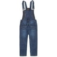 thumbnail image 2 of KIDSCOOL SPACE Little Boys Slim Fit Jeans,Toddler Flap Bib Pocket Fashion Denim Overalls,Deep Blue,3-4 Years, 2 of 6