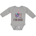 thumbnail image 3 of Inktastic First Birthday Unicorn for Girl Girls Long Sleeve Baby Bodysuit, 3 of 5