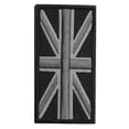 thumbnail image 2 of 2X MODA Union Jack Bandera Del Reino Patch Stick Atrás 10cm x 5cm , (Negro / Gris), 2 of 8