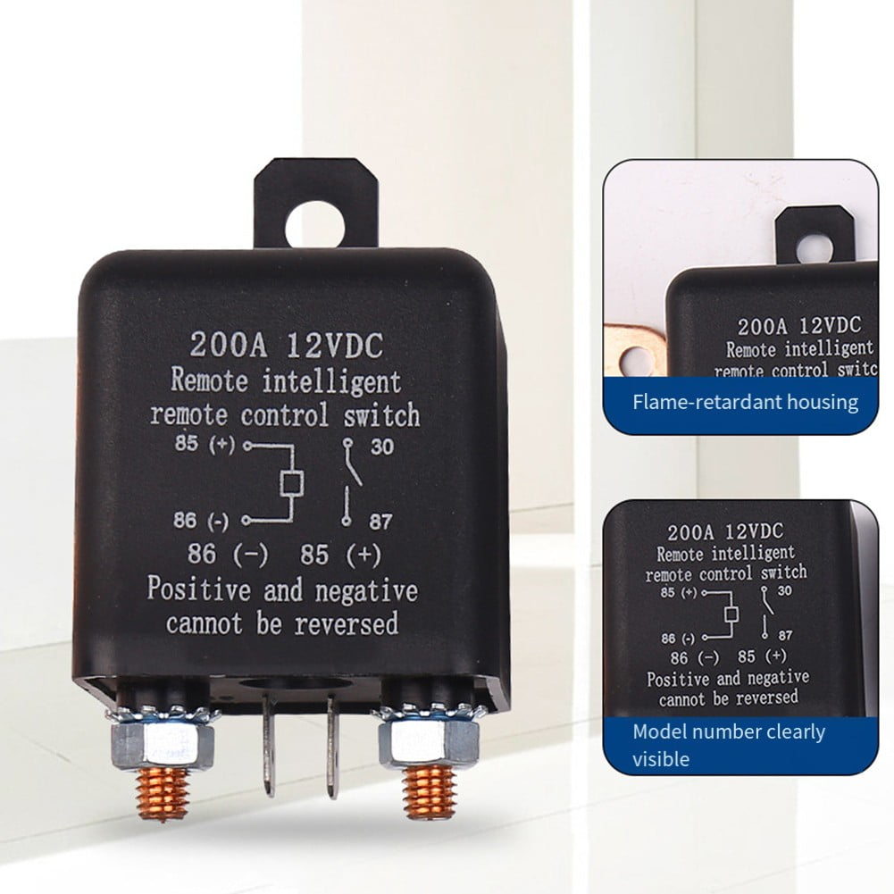 Wireless Remote Battery Disconnect Switch For Dc12V Vehicles 200A Rated
