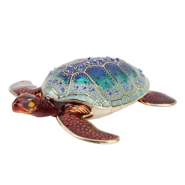 Jewelry Box For Women, Rhinestone Turtles Jewelry Box Rustproof Jewelry Storage Practical Jewelry Organizer, Bright Color Shiny Sea Turtles Ornament For Rings, Earrings, Necklaces