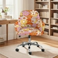 thumbnail image 2 of Xixirimido 70s 80s Hippie Floral Pattern Stretch Office Chair Cover Desk Chair Cover for Armrest Chair Universal Swivel Chair Slipcovers Mid Back Accent Dining Chair Protector, 2 of 7