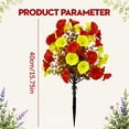 thumbnail image 3 of Artificial Fall Morning Glory Flowers With Ground Stake, Orange Red Yellow Autumn Garden Flower Decor For Yard Patio Porch Cemetery Thanksgiving, 3 of 7