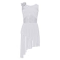thumbnail image 3 of YiZYiF Girls Ballet Lyrical Dance Dress Flower Sequin Sleeveless Leotard with High Low Skirt Dance Costumes White 10, 3 of 7