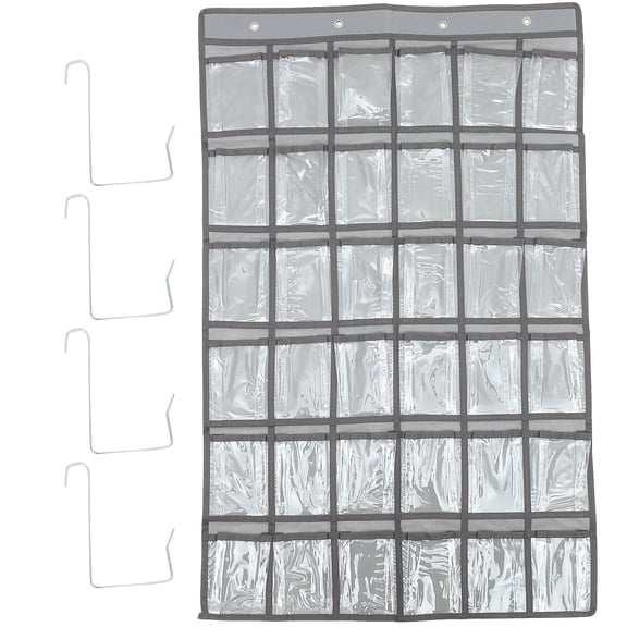 BESTYASH Wall Pockets Storage Holder PVC in Gray for Small Items 1Pack