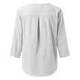thumbnail image 5 of Sexlip Womens Henley Blouse 3/4 Sleeve Button Placket Design Soft Fabric Relaxed Silhouette for Daily Wear White XXXL, 5 of 7