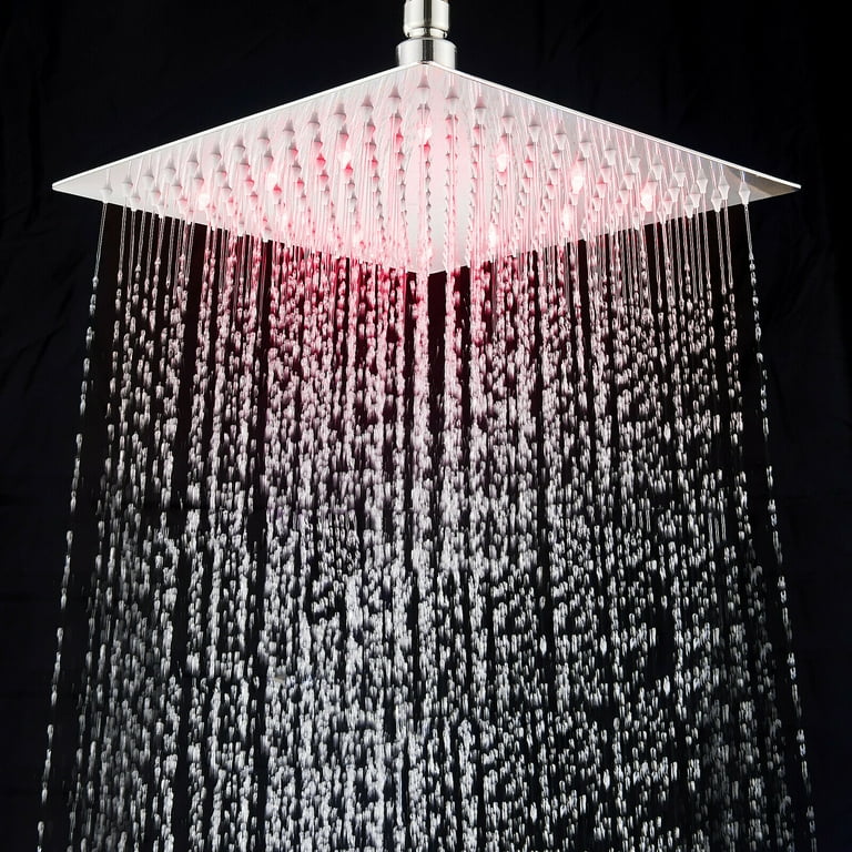 Modern Style 16 Polished Chrome Square Rain Shower System with