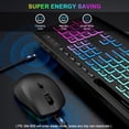 thumbnail image 5 of Wireless Keyboard and Mouse Combo with 9 Backlit, Wrist Rest & Phone Holder, Black, New, 5 of 9