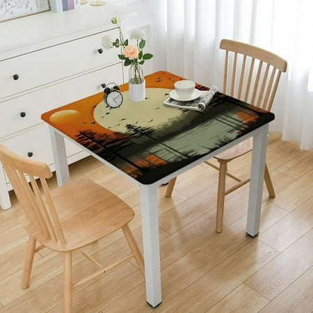 

TIAOTIAOHOU Sunset Birds Trees Square Table Cloth 100% Polyester Fiber 52*52