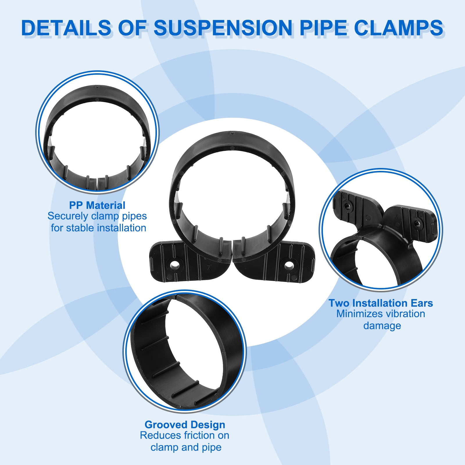 Uxcell Suspension Pipe Clamps Butterfly Style Tubing Supports for Pex Pipe 2 Inch
