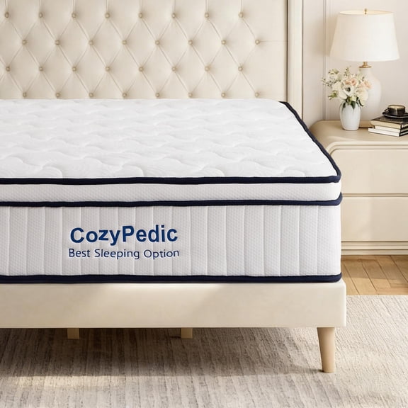 Queen Mattress, 12 Inch Hybrid Mattress in a Box, Gel Memory Foam Mattress, Individually Wrapped Pocket Coils Innerspring Mattress, Support & Pressure Relief, Medium Firm Feel, 60"*80"