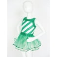 thumbnail image 3 of inhzoy Kids Girls Christmas Dance Dress Sequins Striped Ballet Figure Skating Tutu Dress Green 6, 3 of 9