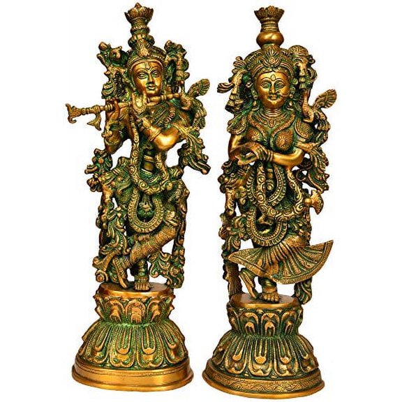 Exotic India Krishna Brass Statue